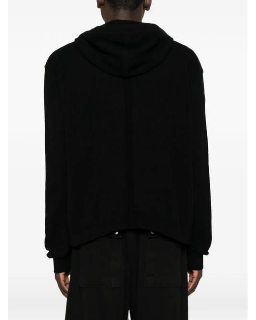 Rick Owens Black Zip Hoodie for men