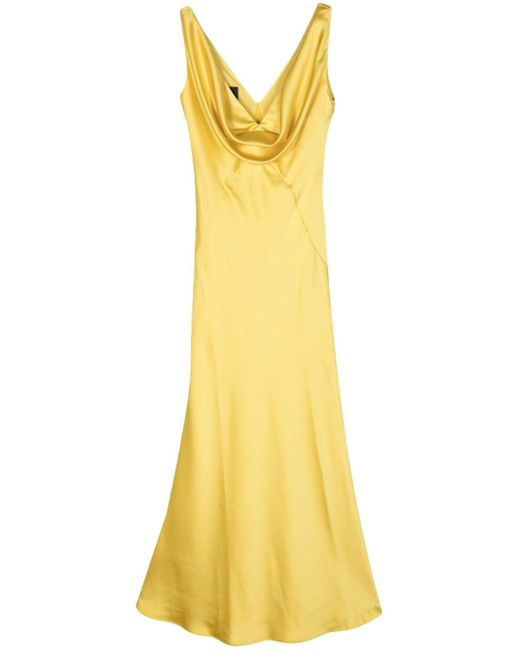 Pinko Yellow Long Satin Dress