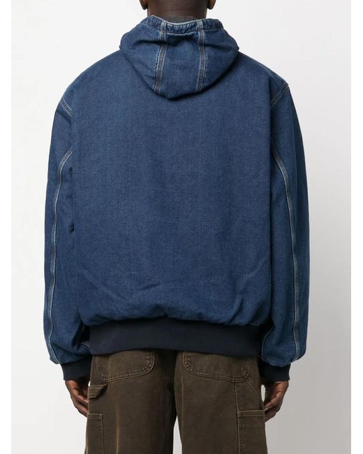 Carhartt Blue Og Active Denim Hooded Jacket for men