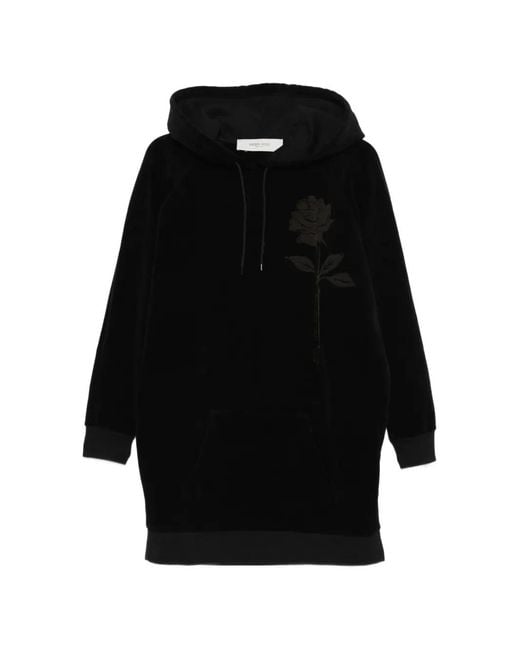 Golden Goose Deluxe Brand Black Rose Hooded Mini Dress