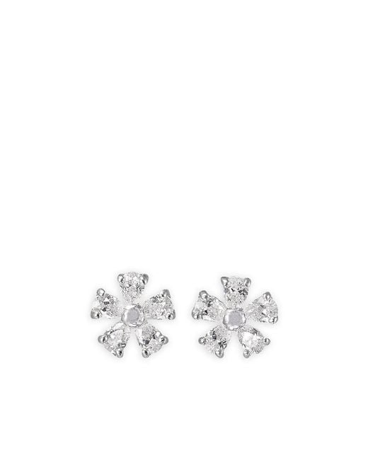 Anabela Chan White 14K And Rhodium Vermeil Mini Marguerite Diamond Earrings