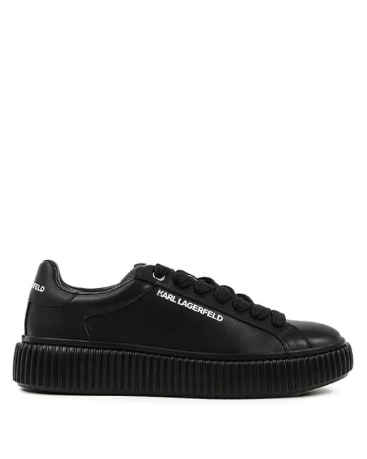 Karl Lagerfeld Black Kaprika Platform Lace-Up Sneakers for men