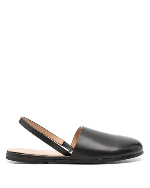 Marsèll Black Leather Slingback Sandals