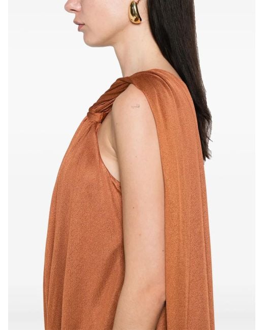 GIUSEPPE DI MORABITO Orange Draped-Panel Mini Dress