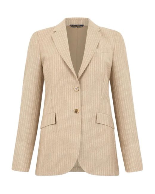 Blazer a rayas de lana virgen Brooks Brothers de color Natural