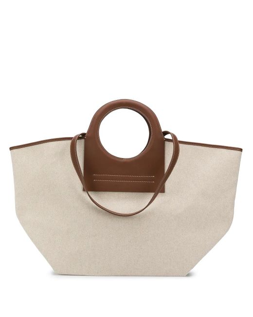Hereu Brown Cala Leather-Trimmed Large Tote Bag