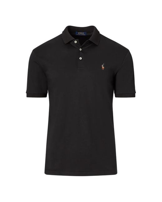 Polo Ralph Lauren Black Polo Boutonné À Manches Courtes for men