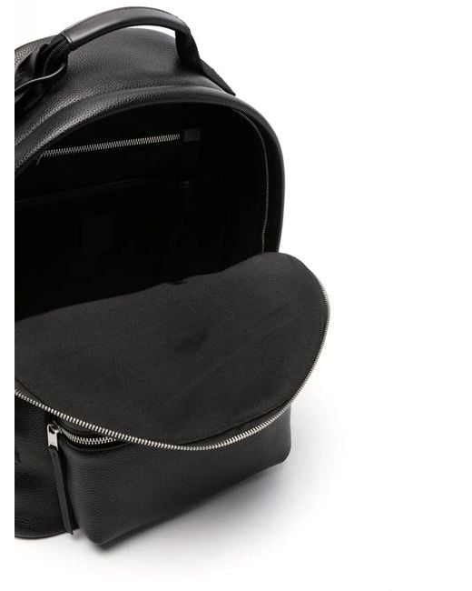 Sandro Black Logo-Stamp Top-Handle Backpack for men