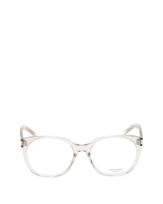 Saint Laurent White Sl 897 Round-Frame Glasses