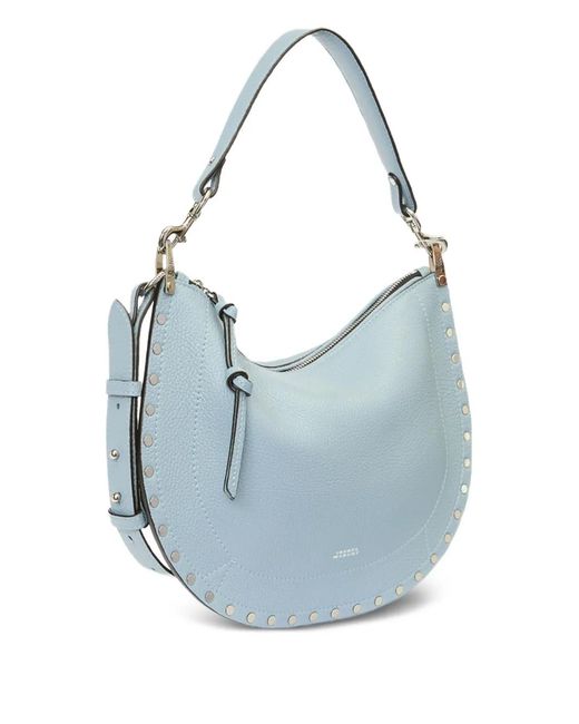 Isabel Marant Blue Oskan Soft Zip Leather Crossbody Bag