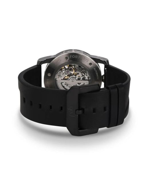 Fob Paris Black R413 Solid Torch Leather 41.3Mm for men