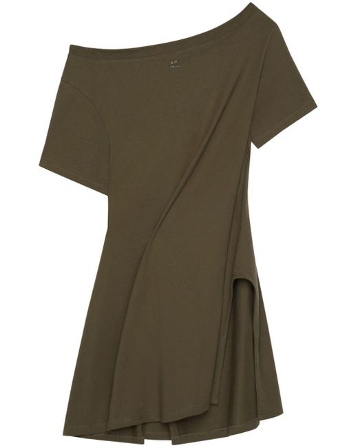 Courreges Green Kleid mit U-Boot-Ausschnitt