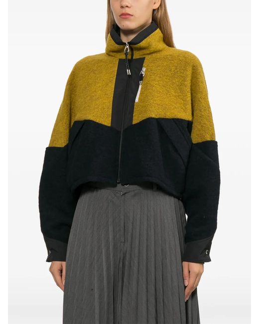 Toga Blue Colour-Block High-Neck Jacket