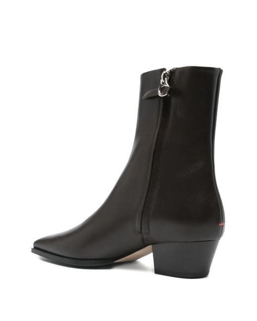 Aeyde Black Pointed-Toe Ankle Boots