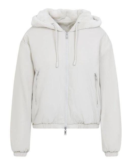Moose Knuckles White Welt-Pocket Hoodie