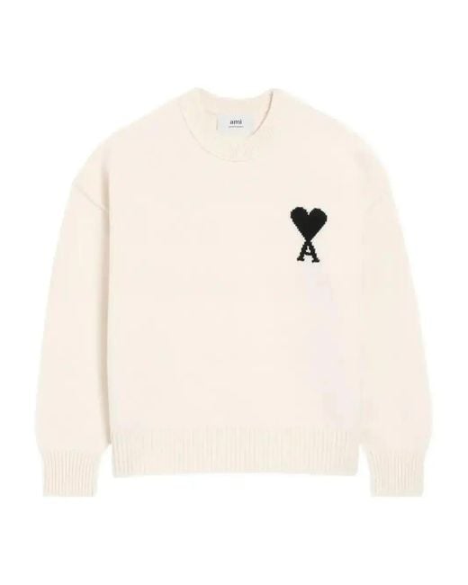 AMI White Adc Sweater