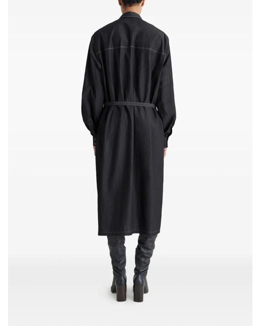 Lemaire Blue Asymmetrical-Panel Shirt Dress