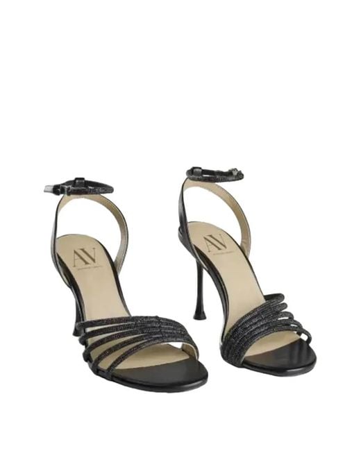 Albano White Vanity Crystal-Embellished Sandals
