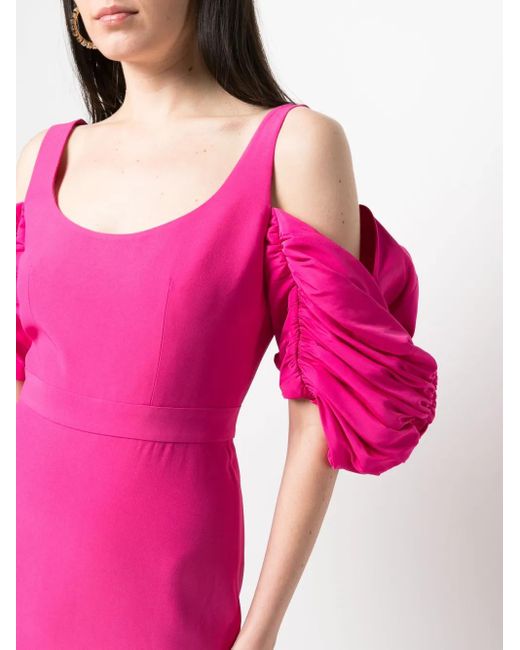 McQueen Pink Off-Shoulder Long Gown
