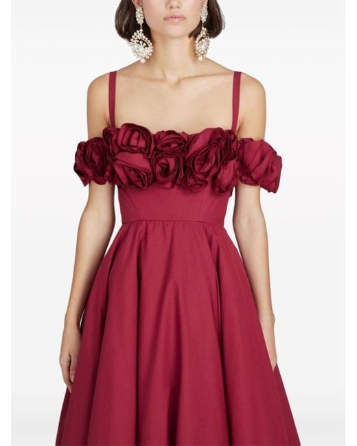 Giambattista Valli Red Floral Bustier Gown