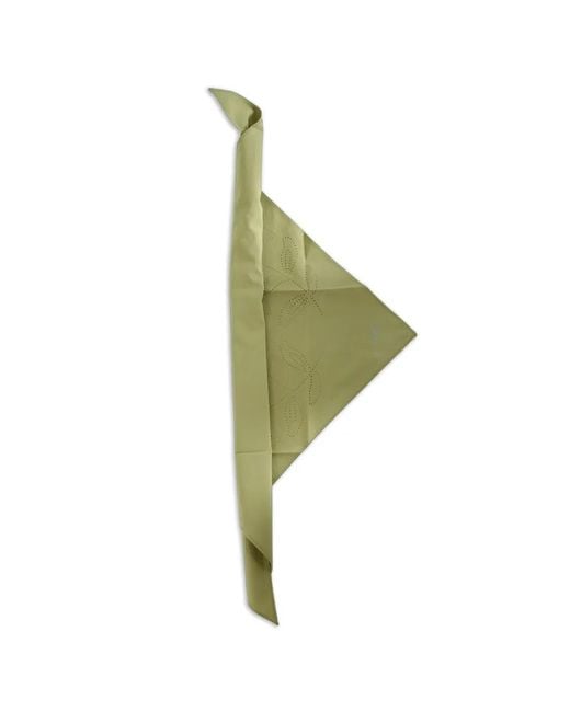 Satisfy Green Triangular Perforated-Detail Scarf for men
