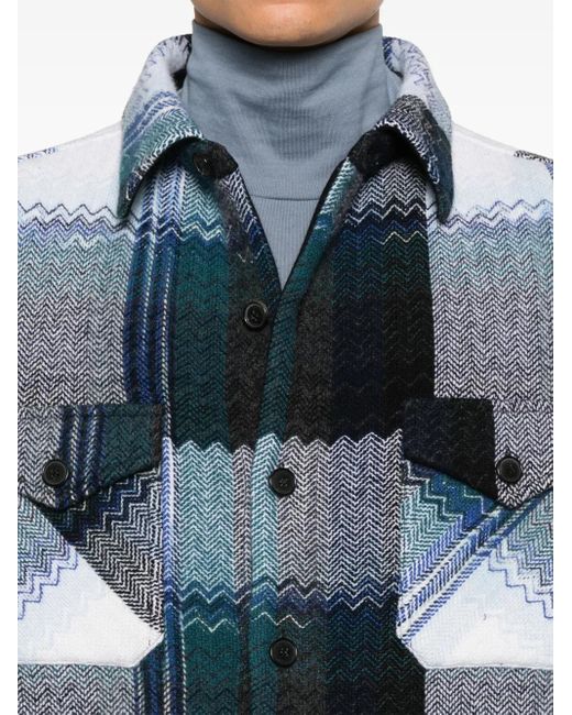 Missoni Blue Checked Shirt for men
