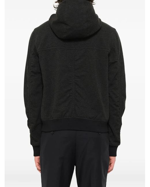 Wooyoungmi Black Hooded Zip-Up Track Jacket for men