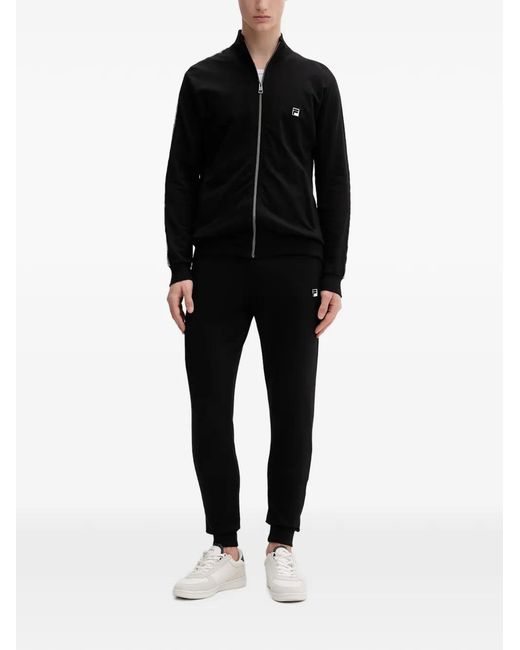 Fila Black Logo-Patch Zip-Up Tracksuit for men