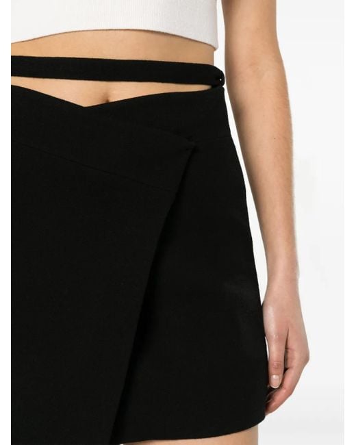 Patou Black Wraparound Mini Skirt