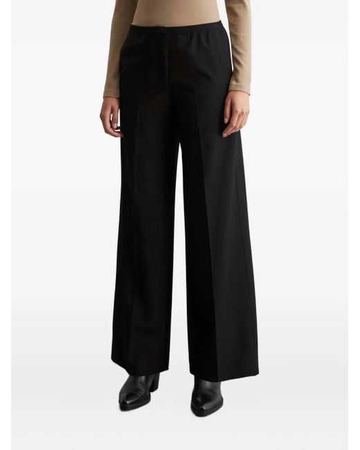 Marc O' Polo Black Pressed-Crease Trousers