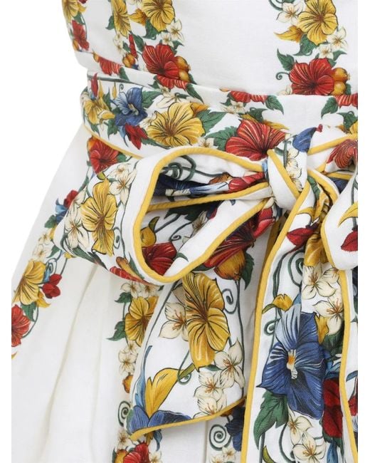 Farm Rio White Floral-Print Mini Dress