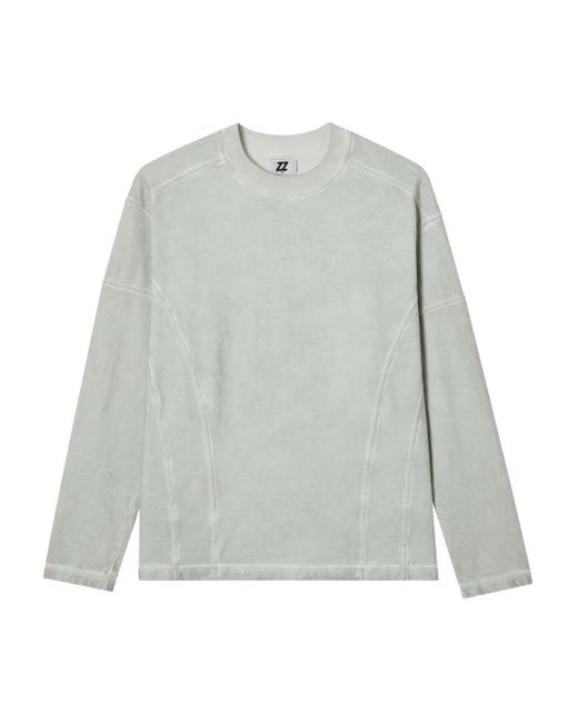 T-Shirt A Maniche Lunghe Con Inserti di Izzue in Gray da Uomo