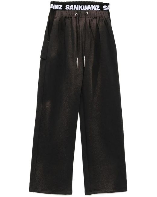 Sankuanz Black Ausgewaschene Jogginghose