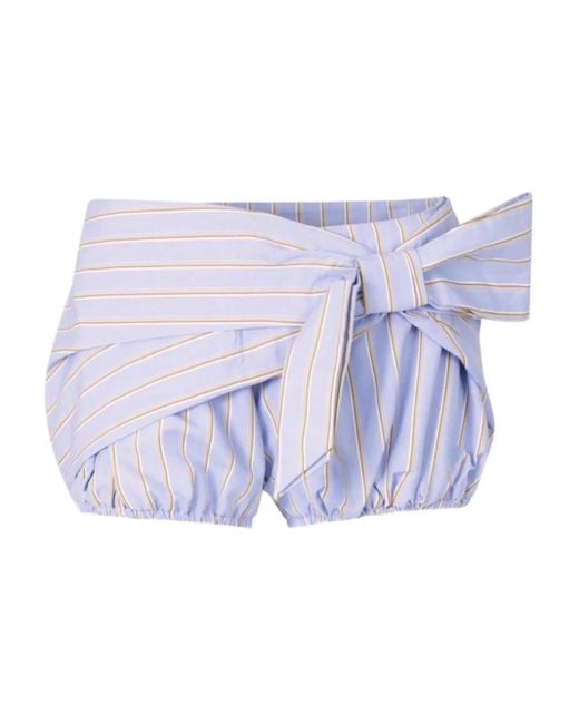 Rabanne Cotton Mini Shorts Blue