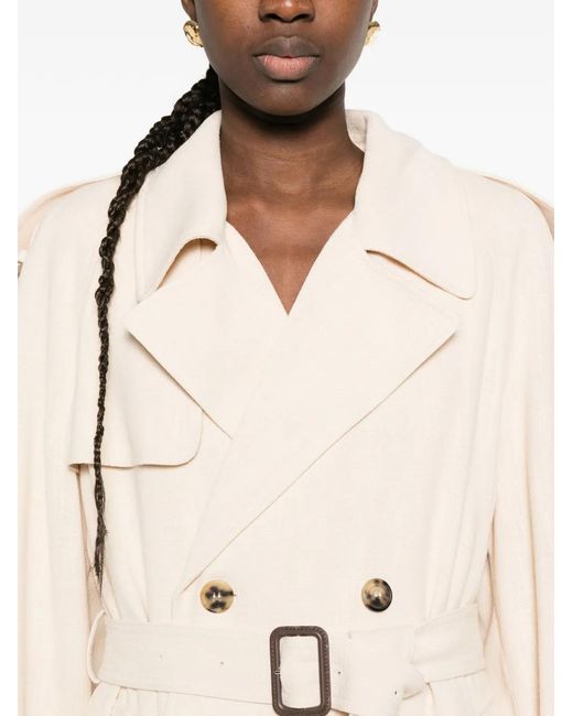 Wardrobe NYC White Trench Ceinturé À Boutonnière