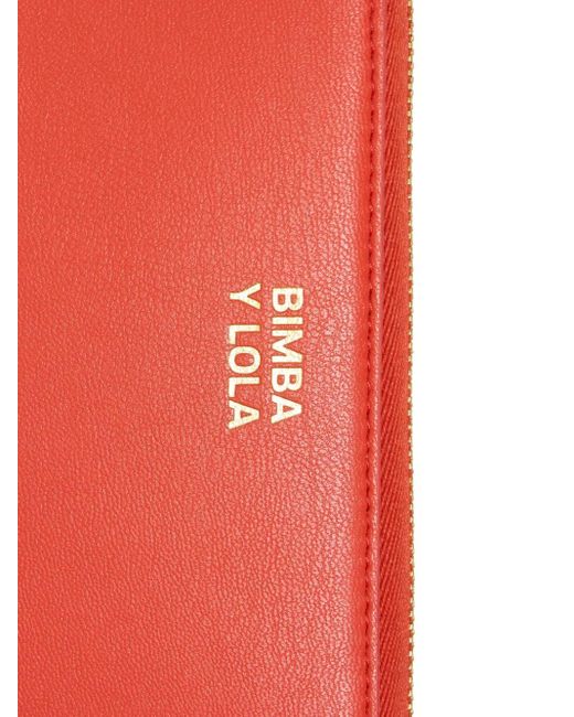 ◎BIMBA Y LOLA◎ Leather Red Quilted Card Wallet B246AIV010R Poppy red leather card holder