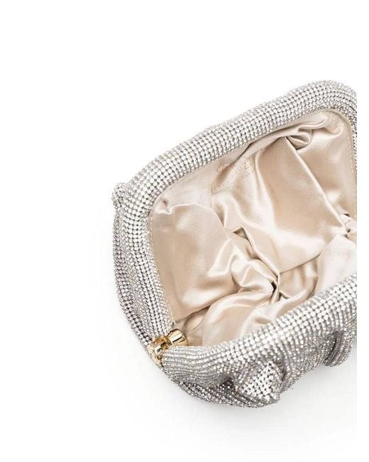 Benedetta Bruzziches Gray Strass-Embellished Clutch Bag