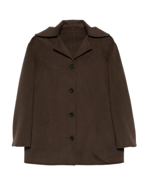 Chaqueta con cierre de botón y cuello Alberta Ferretti de color Brown