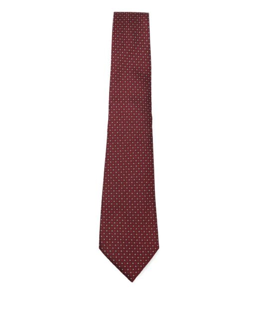 Canali Purple Patterned Wool Tie for men