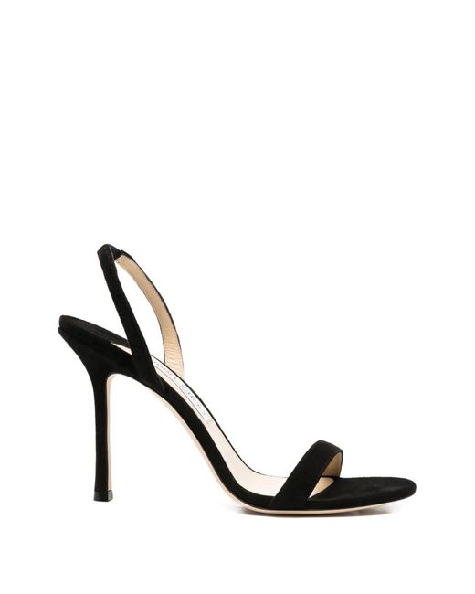 Jimmy Choo Black Jenn 100 Suede Sandals