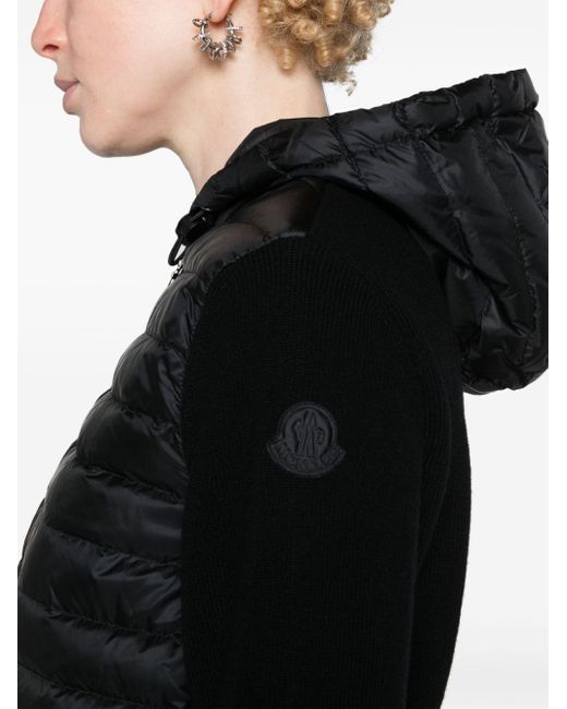 Moncler Black Quilted Hooded Down Jacket