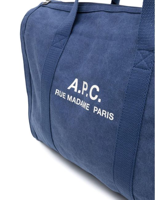A.P.C. Blue Récupération Canvas Tote Bag for men