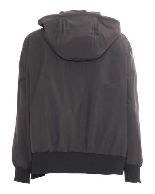 Moorer Black Hooded Zip-Front Jacket