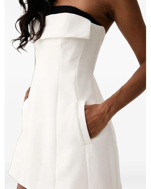 Bardot White Strapless Fold-Over Dress