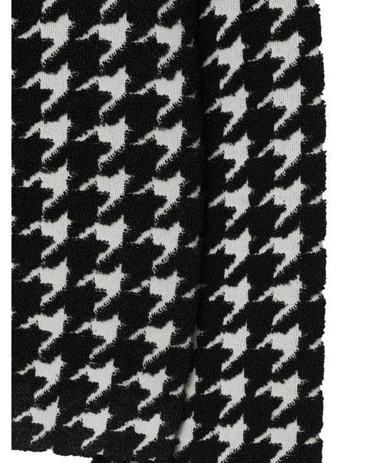 Burberry Black Houndstooth-Pattern Crew-Neck Jumper