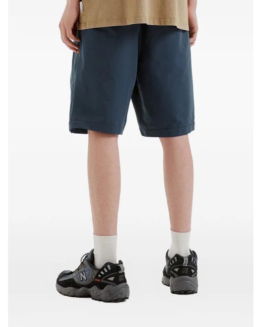 Izzue Blue Logo-Patch Elasticated-Waist Shorts for men