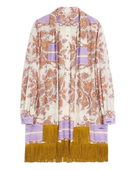 Valentino Garavani Pink Paisley-Print Mini Dress