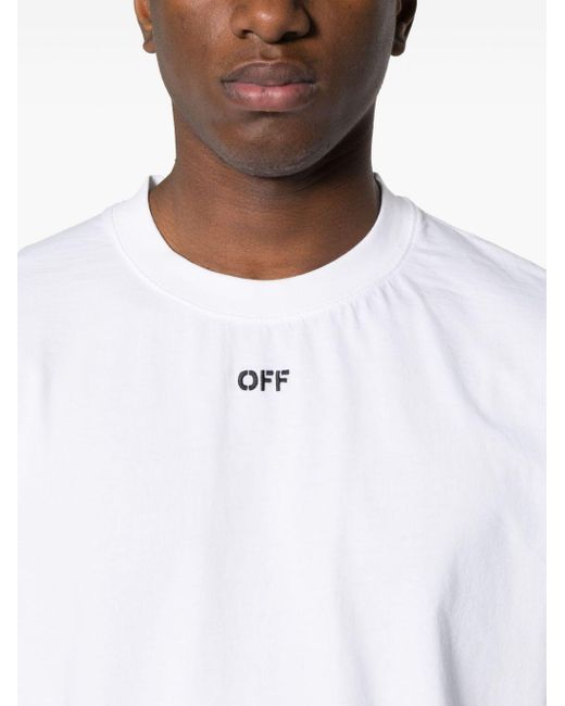 Off-White c/o Virgil Abloh Katoenen T-shirt Met Geborduurd Logo in het White voor heren