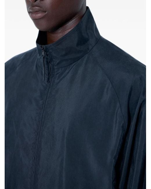 Ssstein Blue Stand-Collar Zip-Up Jacket for men