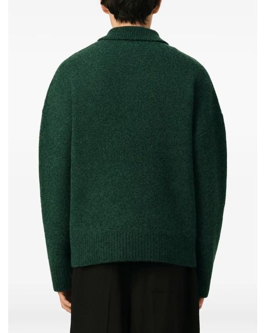 AMI Green Alpaca Polo With Ami De Coeur